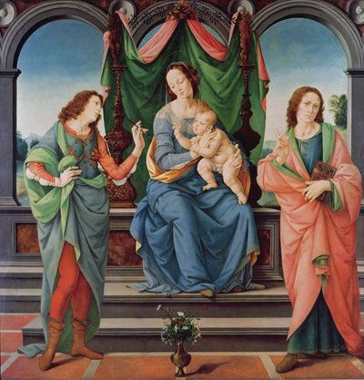 The Virgin and Child Between Saint John and Saint Sebastian by Lorenzo di Credi